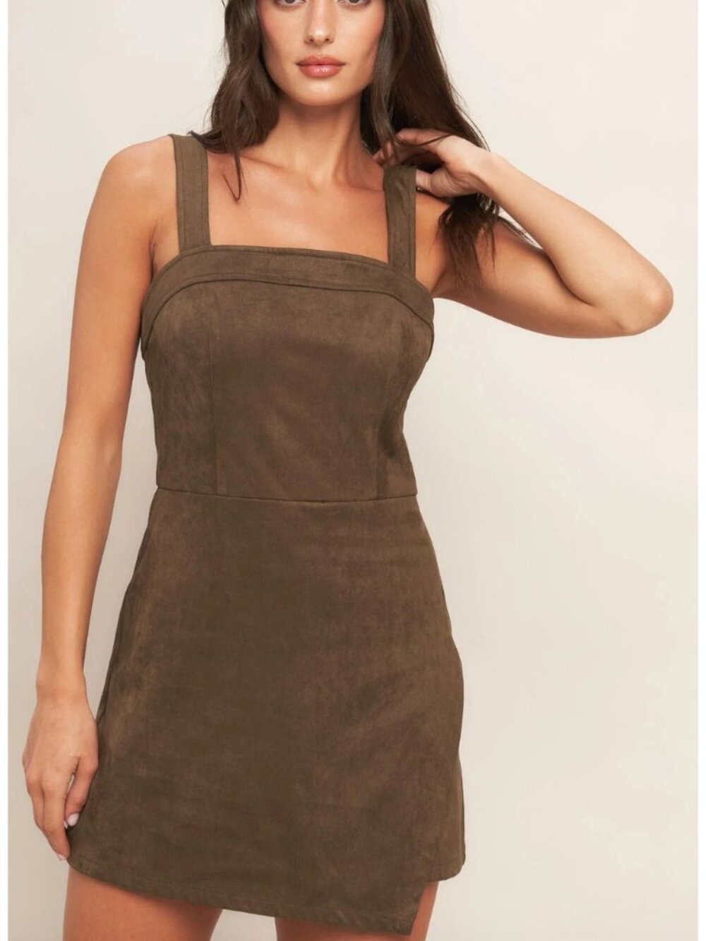 NWT HAUSEN Ellison Vegan Suede Romper Brown Size Small